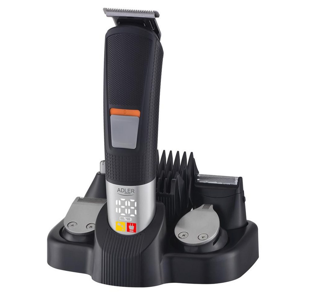Adler Elektrorasierer AD 2943, 5-in-1 Pflegeset mit Ladestation, Rasierer, Trimmer, schwarz – Bild 2 von 5