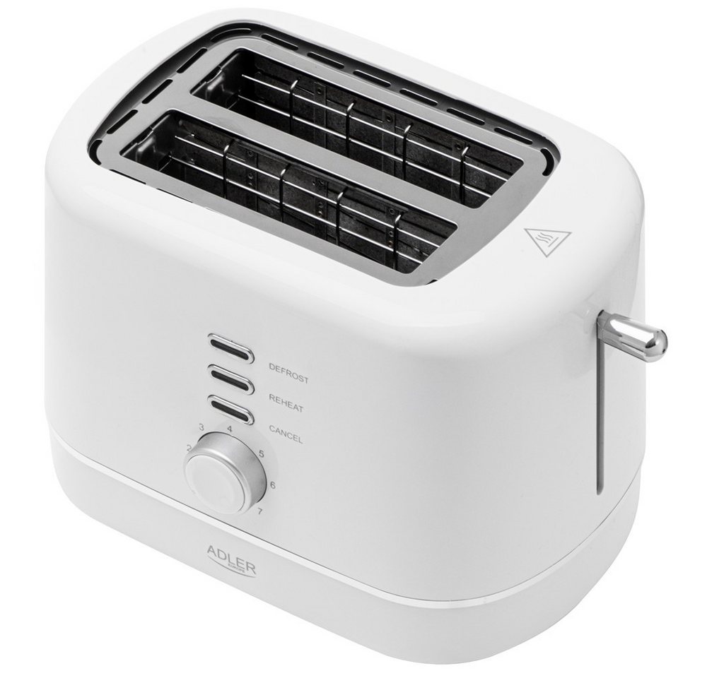 ADLER EUROPE Toaster AD 3224w, 2 kurze Schlitze, für 2 Scheiben, 850 W, 7 Bräunungsstufen, Auftau- und Aufwärmfunktion – Bild 5 von 5