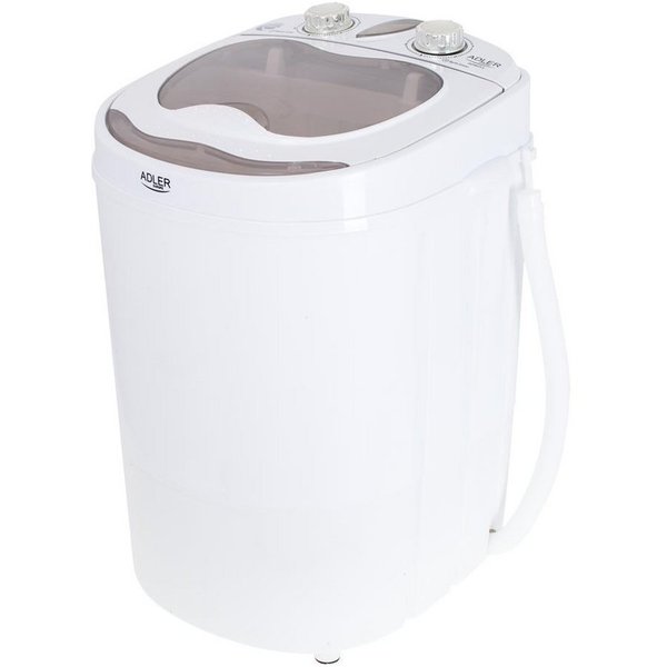 Adler Mini-Waschmaschine AD 8055, Schleudern, 3 kg, Camping, Reisen, Singelhaushalt, kompakt, weiß