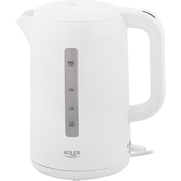 Adler Wasserkocher AD 1368 Wasserkocher 2,2 L, 2200 W, 360° drehbar - Weiß, 2,2 l, 2200 W