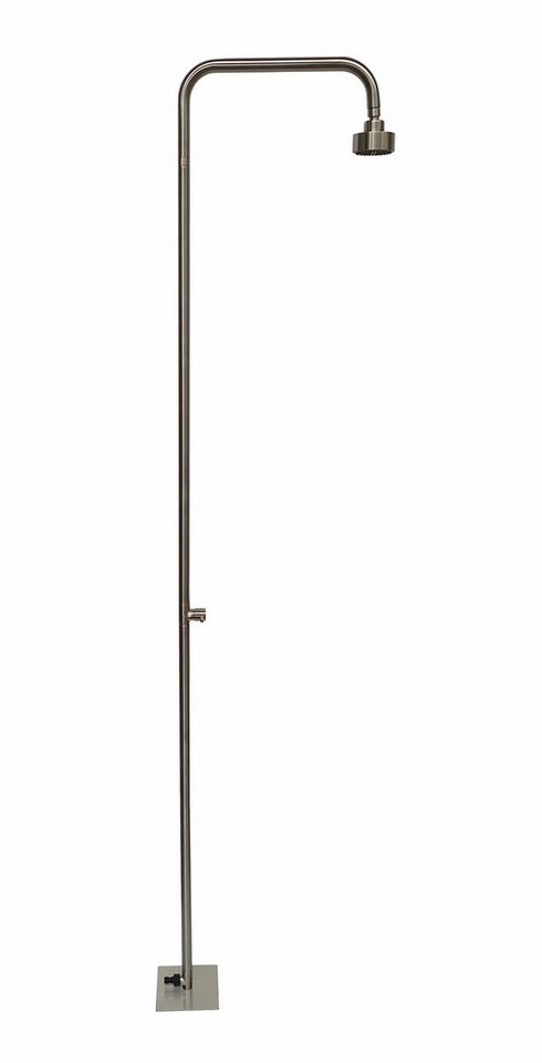ADOB Gartendusche Design Gartendusche aus hochwertigem Edelstahl Nickel gebürstet, Kopfteil der Dusche kann 360 Grad geschwenkt werden – Bild 2 von 5