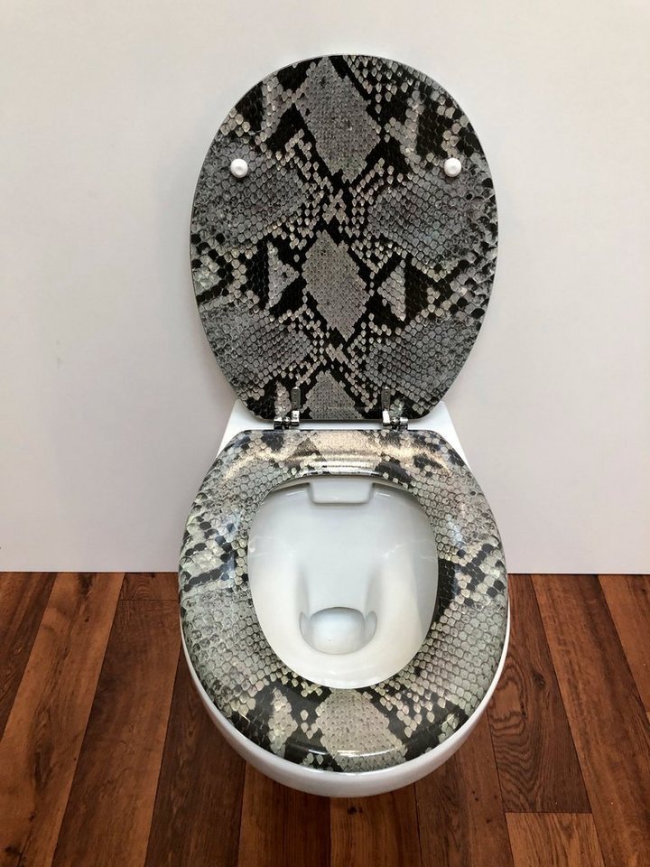 ADOB WC-Sitz Schlange, mit messingverchromten Scharnieren – Bild 4 von 5