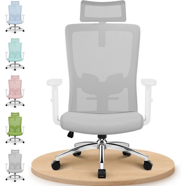 Adormii Bürostuhl Bürostuhl ergonomisch,schreibtischstuhl mit Metallfuß, stabil (Ergonomischer bürostuhl mit verstellbaren Armlehnen, büro stuhl bis zu 135° nei