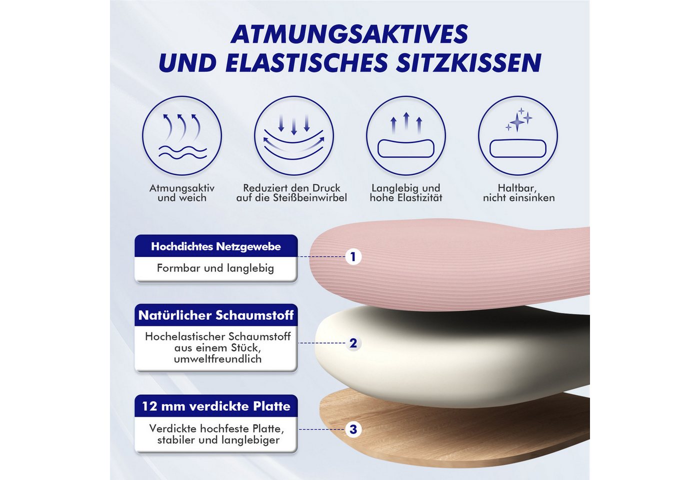 Adormii Bürostuhl bürostuhl ergonomisch,schreibtischstuhl mit verstellbarer Lendenstütze (Ergonomischer bürostuhl mit verstellbaren Armlehnen, büro stuhl bis zu – Bild 4 von 5