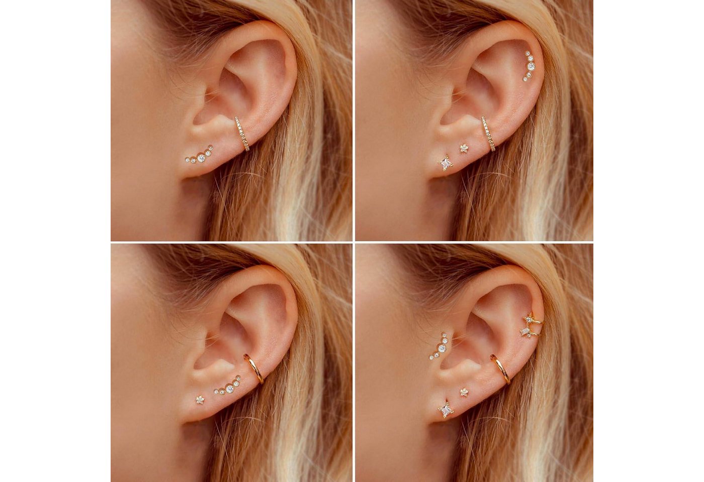Adramata Piercing-Set G23 Titan Helix Tragus Piercing Set Innengewinde Medizinischer – Bild 4 von 5