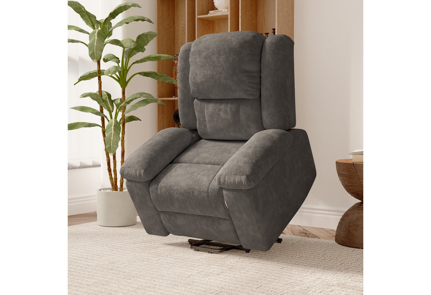 ADWOLT Relaxsessel Elektrisch Massagesessel mit Liegefunktion Fernsehsessel TV-Sessel (Set, 1-St), 360°Drehbarer Liegesessel Heizung Verstellbar Sessel bis 150  – Bild 5 von 5