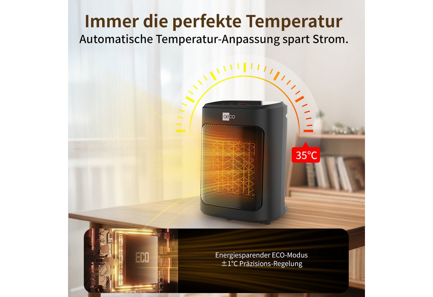 AECO Heizlüfter EcoHeat Core, 2000 W – Bild 4 von 5