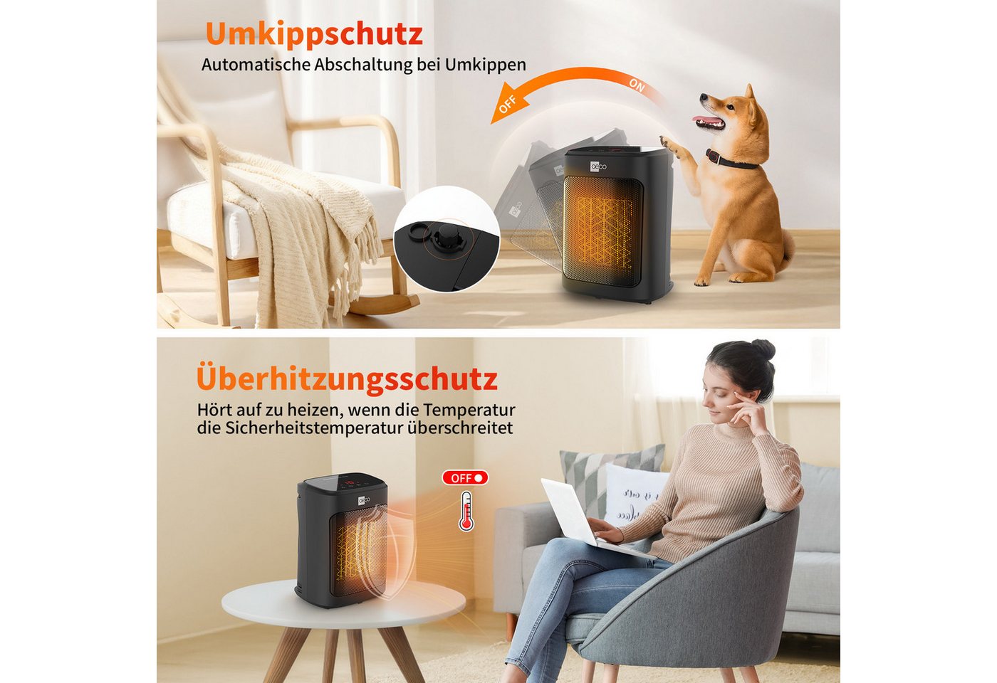 AECO Heizlüfter EcoHeat Core, 2000 W – Bild 5 von 5