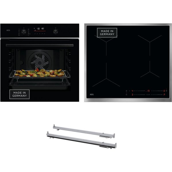AEG Backofen-Set HH27BSPIL, mit 1-fach-Teleskopauszug, Pyrolyse-Selbstreinigung, AirFry - knusprige Ergebnisse mit wenig oder ohne Öl