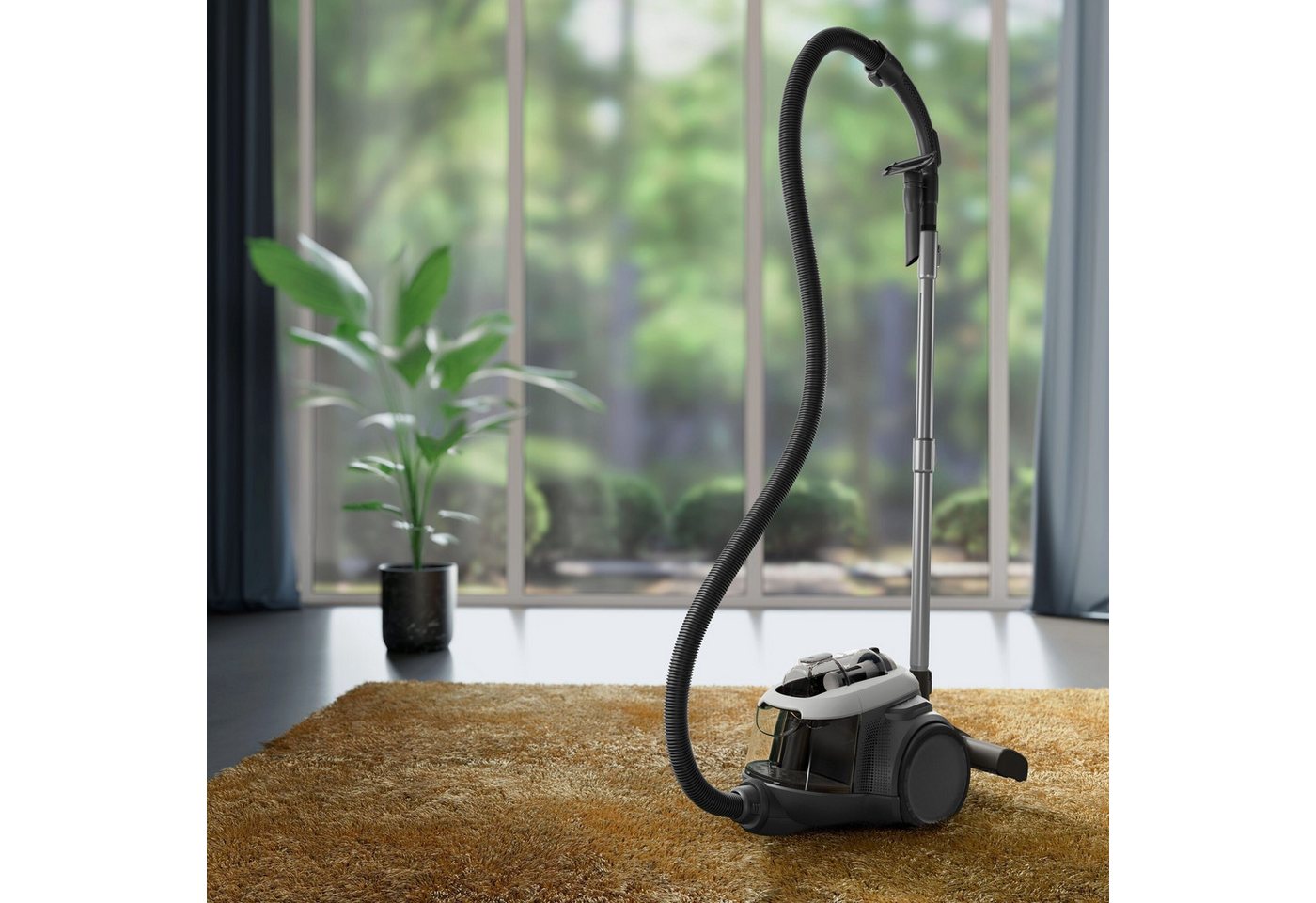 AEG Bodenstaubsauger AL61C2SW, 700 W, beutellos, Kraftvolle Reinigung: AUTO‑Bodendüse für Hartböden, Teppiche & Laminat – Bild 2 von 5