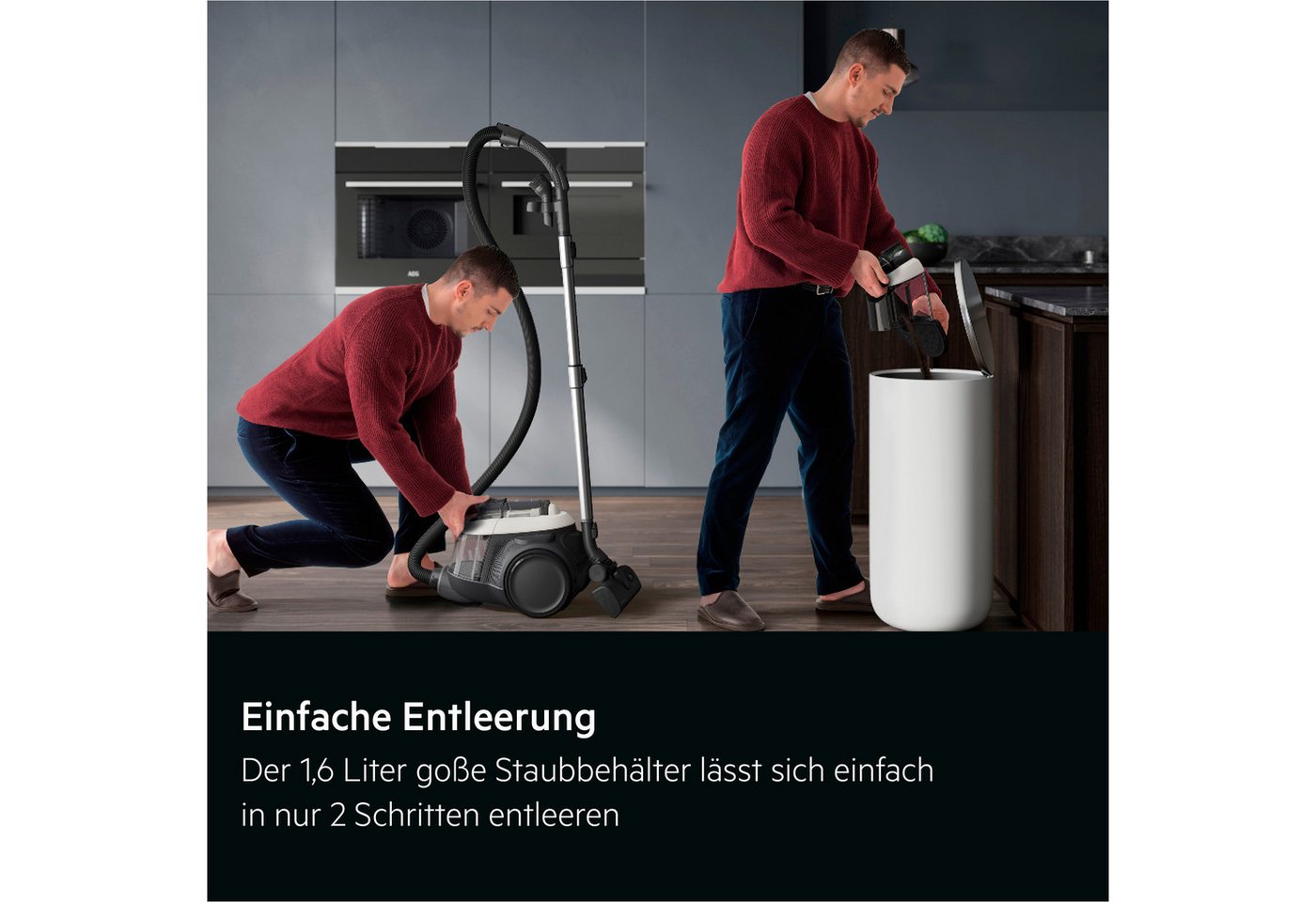 AEG Bodenstaubsauger AL61C2SW, 700 W, beutellos, Kraftvolle Reinigung: AUTO‑Bodendüse für Hartböden, Teppiche & Laminat – Bild 3 von 5