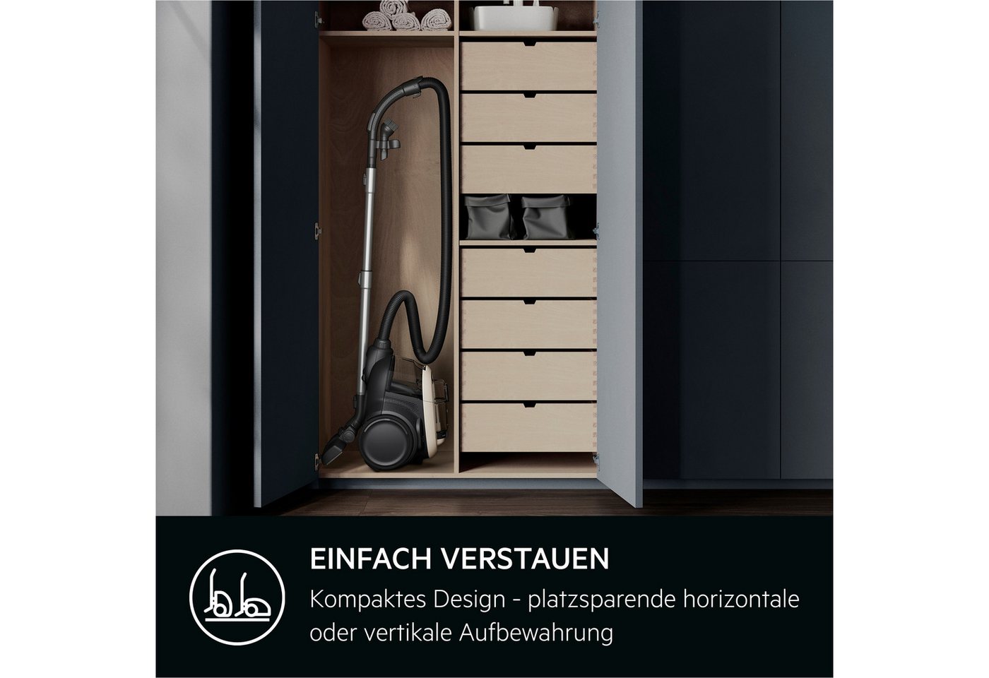 AEG Bodenstaubsauger AL61C2SW, 700 W, beutellos, Kraftvolle Reinigung: AUTO‑Bodendüse für Hartböden, Teppiche & Laminat – Bild 4 von 5