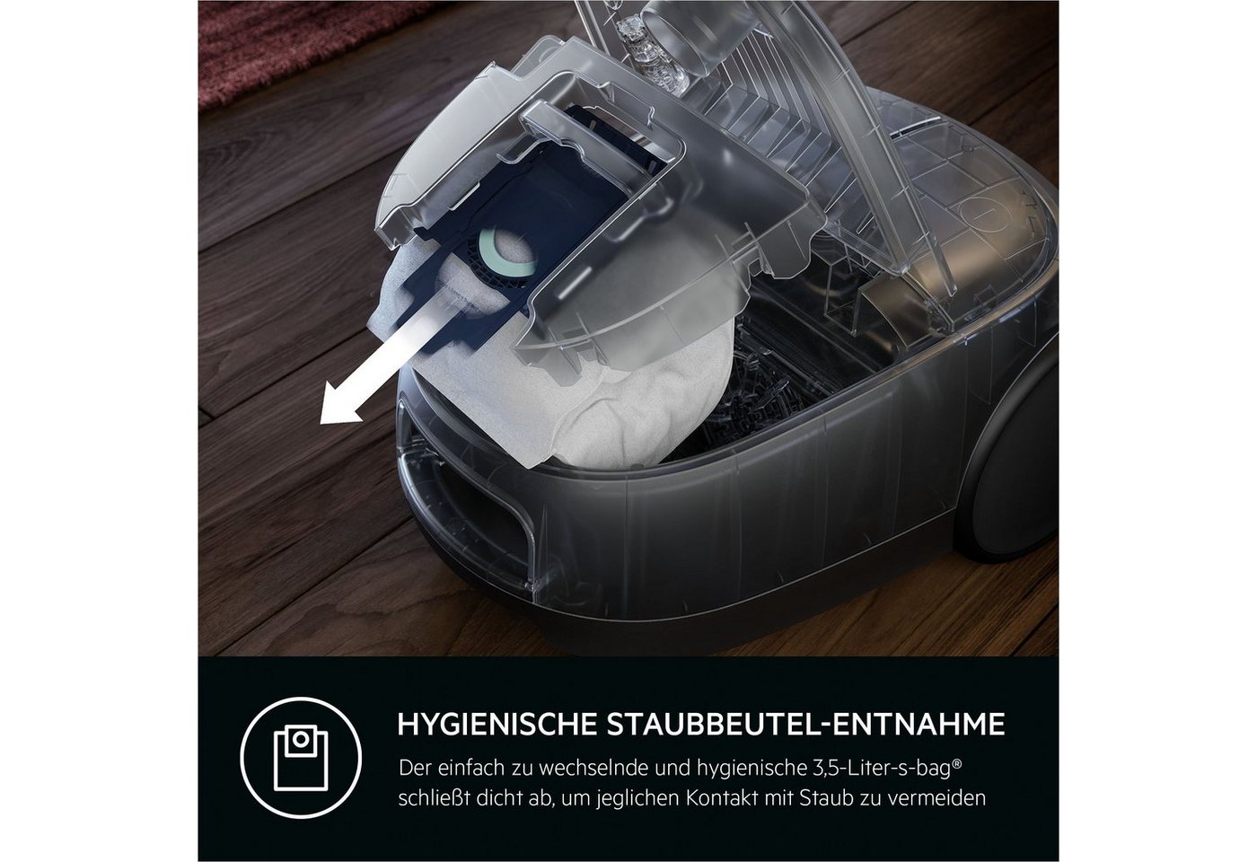 AEG Bodenstaubsauger CLEAN 6000 (AB61C2ÖKO/AB61C1WP/AB61C2DBS), hohe Saugleistung, 750 W, mit Beutel, inkl. Zusatzdüsen – Bild 5 von 5