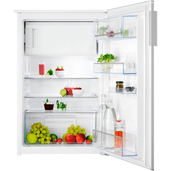 AEG Einbaukühlschrank Serie 5000 OSF5O881EE, 88,1 cm hoch, 58,8 cm breit, 124 Liter, 4-Sterne-Gefrierfach, variable Glasablagen, Dekorfähig