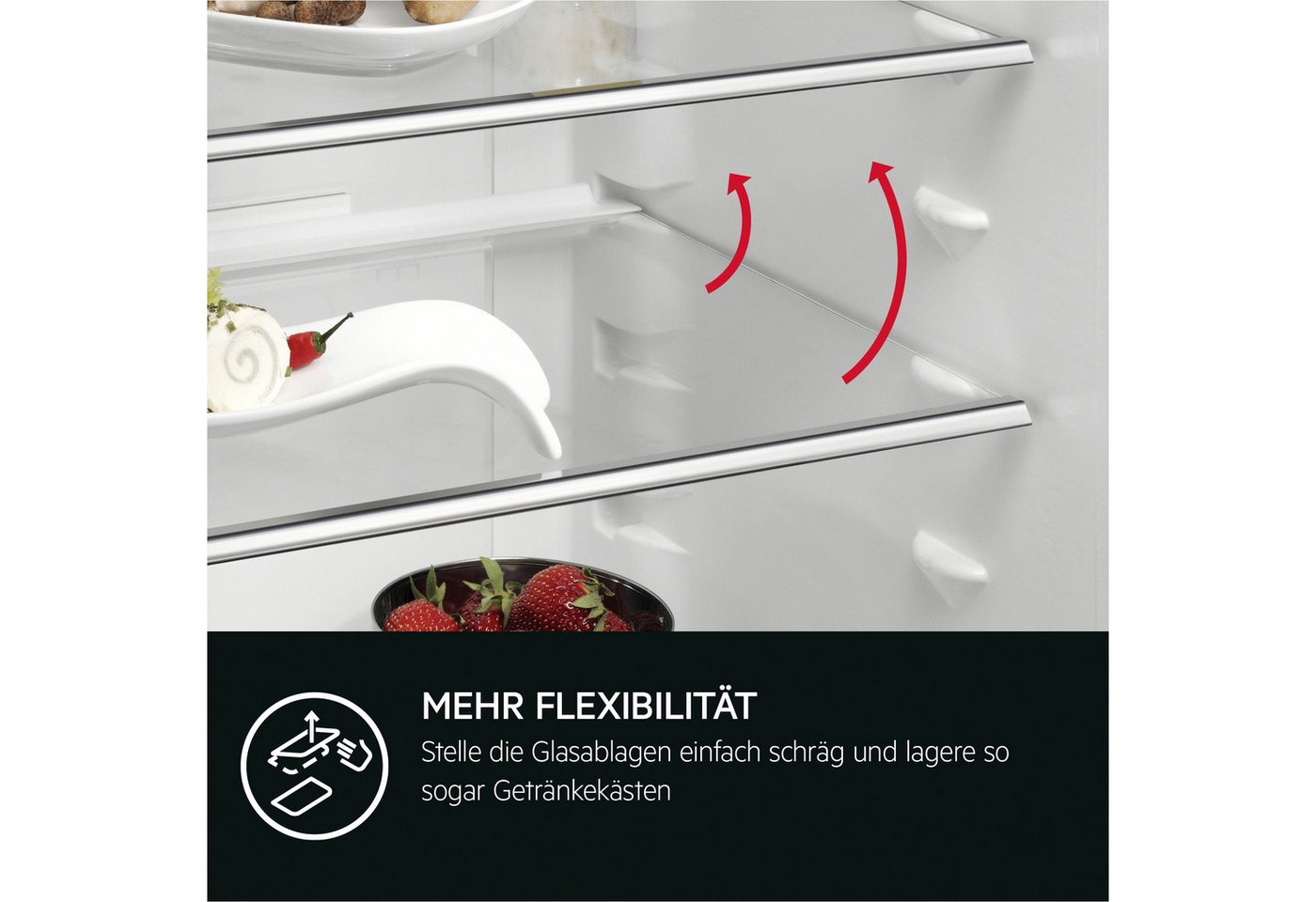 AEG Einbaukühlschrank Serie 6000 TSK5O121ES, 121,8 cm hoch, 55,6 cm breit, 98 L, LowFrost-weniger Eisbildung, Temperaturalarm, Schlepptür – Bild 4 von 5