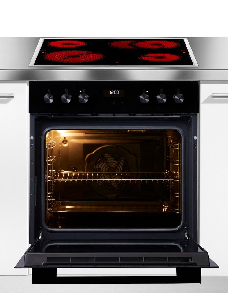 AEG Elektro-Herd-Set Serie 5000 HH25HSB, Aqua Clean, Heißluft: Gleichmäßiges Garen auf 3 Ebenen: ideal für Mehrblech‑Backen – Bild 3 von 5
