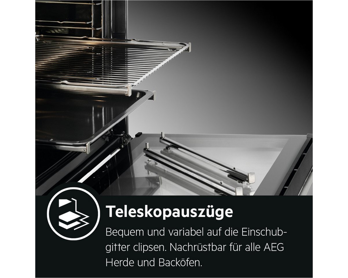 AEG Elektro-Standherd CCB644OCBM, mit Teleskopauszug nachrüstbar, Keramik-Kochfeld mit vier Kochzonen, mit Restwärmeanzeige – Bild 3 von 5