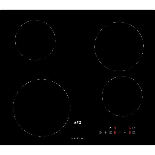AEG Induktions-Kochfeld 5000 IB6420ACB, rahmenloses Design, vier Kochzonen mit unterschiedlichen Durchmessern