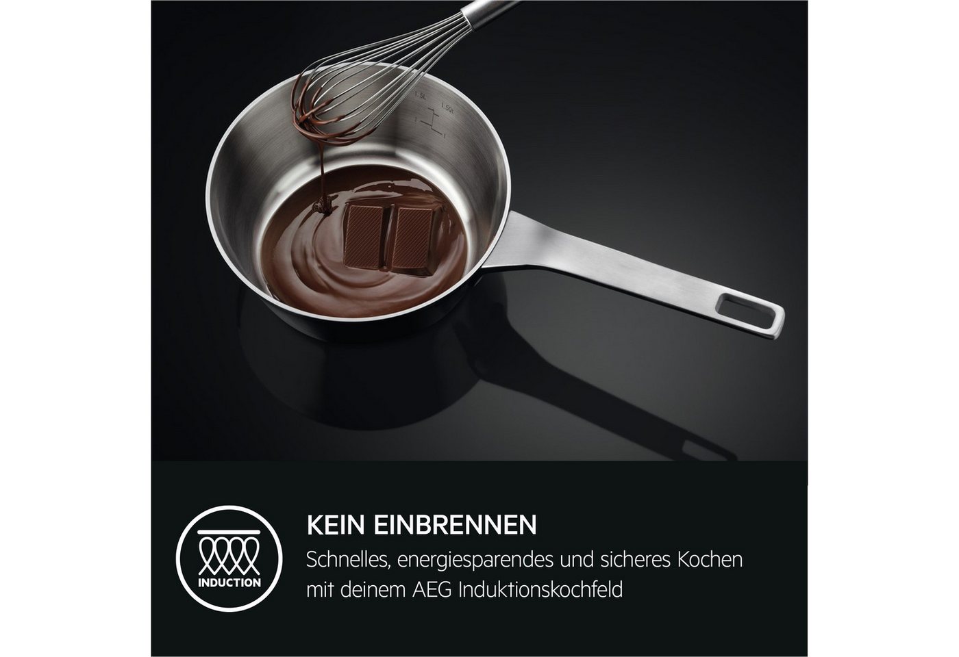AEG Induktions-Kochfeld 5000 IB6420ACB, rahmenloses Design, vier Kochzonen mit unterschiedlichen Durchmessern – Bild 4 von 5