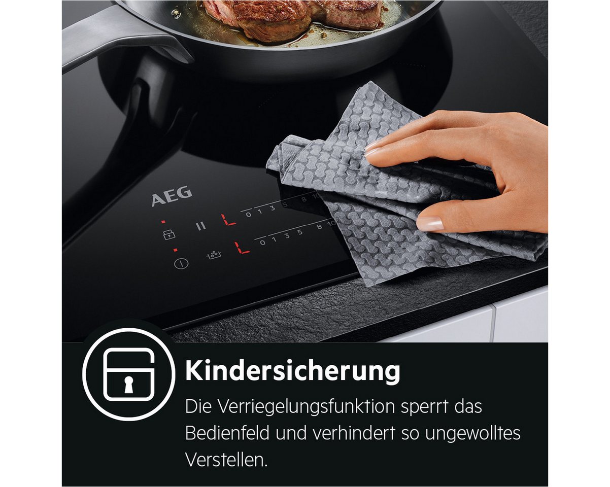 AEG Induktions-Kochfeld 5000 IB6420ACB, rahmenloses Design, vier Kochzonen mit unterschiedlichen Durchmessern – Bild 5 von 5