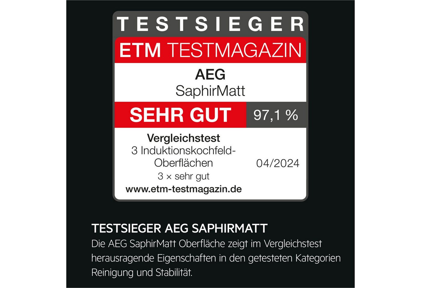 AEG Kochfeld mit Dunstabzug 6000 TH84CB0BSZ, Bis zu 10x weniger sichtbare Kratzer – Made in Germany – Bild 3 von 5