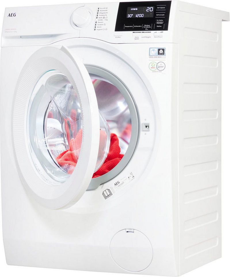 AEG Waschmaschine 6000 ProSense® LR6A668, 8 kg, 1600 U/min, Hygiene-Programm mit Dampf: Entfernt zuverlässig Viren und Bakterien – Bild 2 von 5