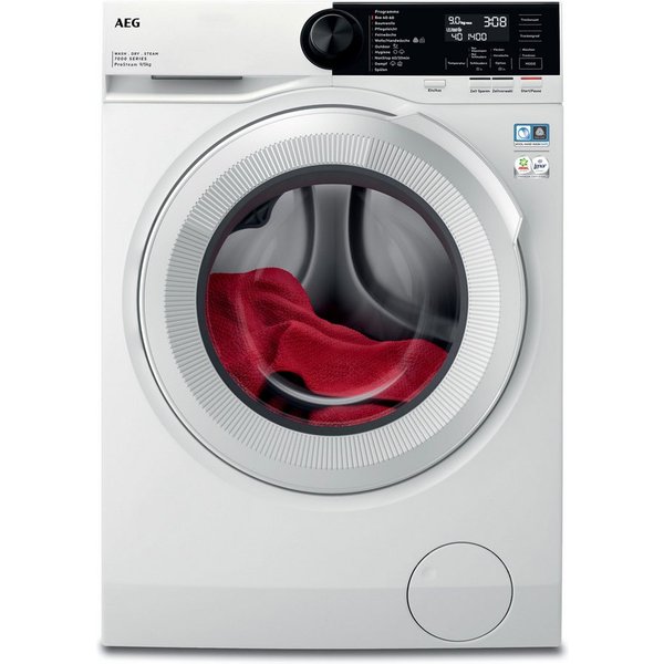 AEG Waschtrockner 7000 PowerCare® LWR859WT, 9 kg, 5 kg, ProSteam® - Auffrischen mit Dampf, reduziert Falten in 25 Min.