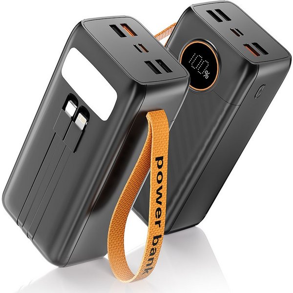 AeroAxis 22,5 W Schnellladen ALL-IN-ONE 60.000 mAh mit Kabel USB-C &Lightning Powerbank 22,5W Schnellladung 60000 mAh, urlaub must haves Für camping, wandern, t