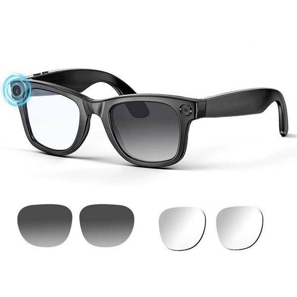 AeroAxis Sonnenbrille Smart Brille mit Kamera 8MP KI Videoaufnahme für Herren & Damen mit Echtzeitübersetzung, Open-Ear-Audio sowie Video- Sonnenbrille