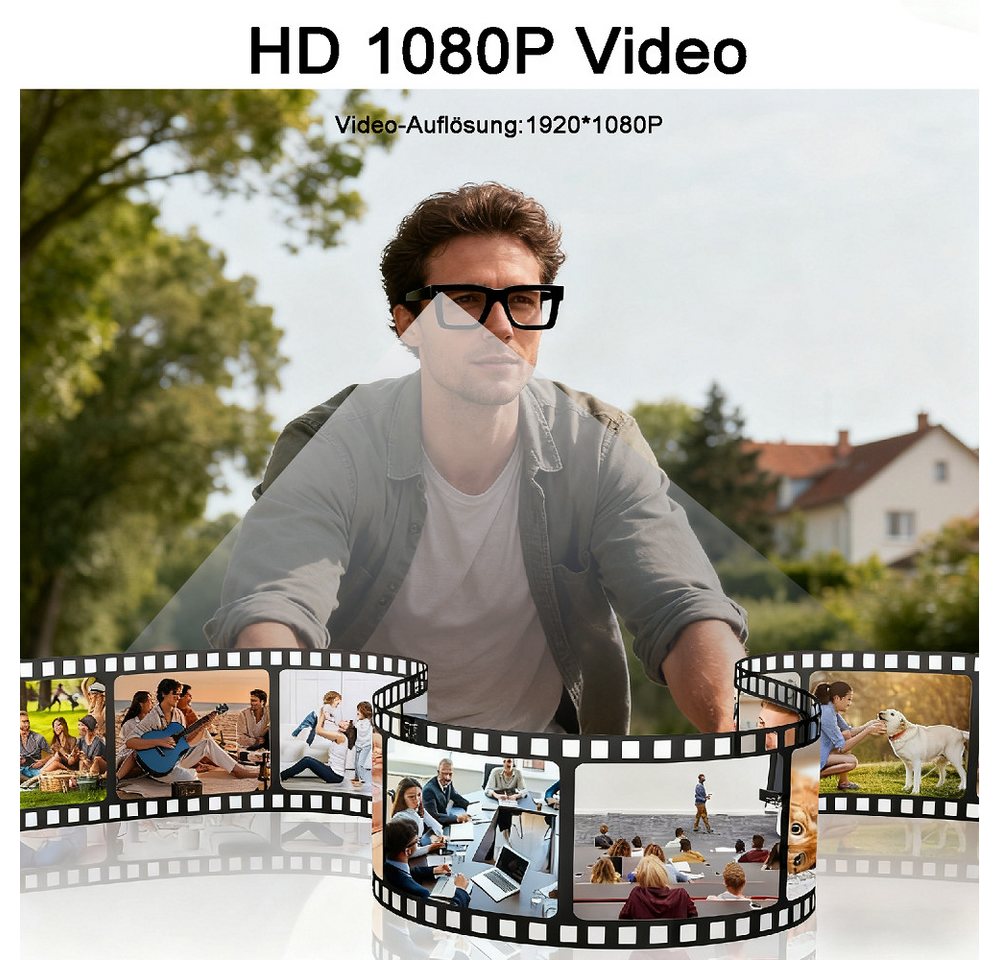 AeroAxis Sonnenbrille Smart Brille mit Kamera 8MP KI Videoaufnahme für Herren & Damen mit Echtzeitübersetzung, Open-Ear-Audio sowie Video- Sonnenbrille – Bild 2 von 5
