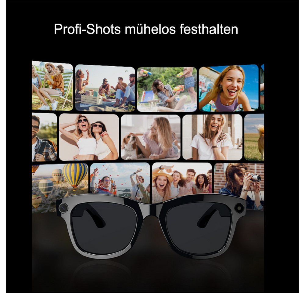 AeroAxis Sonnenbrille Smart Brille mit Kamera 8MP KI Videoaufnahme für Herren & Damen mit Echtzeitübersetzung, Open-Ear-Audio sowie Video- Sonnenbrille – Bild 3 von 5