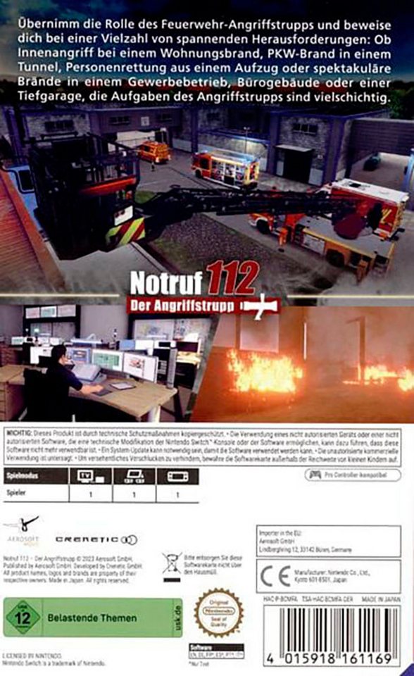 Notruf 112 - Der Angriffstrupp (Softwarekarte), Nintendo Switch – Bild 2 von 2