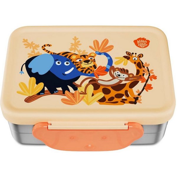 Affenzahn Lunchbox Edelstahl Brotdose, Edelstahl, (Edelstahl Brotdose, 2-tlg., 1x Brotdose, 1x Trennfach), spülmaschinengeeignet bis 45 Grad, Handwäsche empfohl