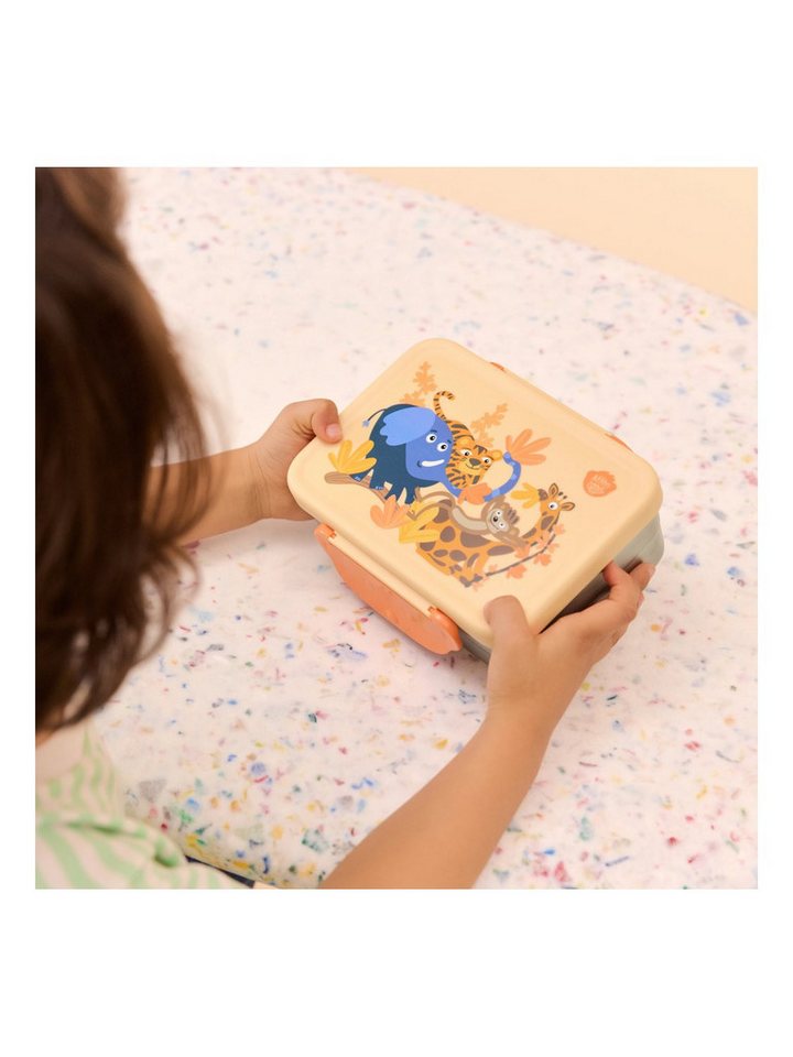 Affenzahn Lunchbox Edelstahl Brotdose, Edelstahl, (Edelstahl Brotdose, 2-tlg., 1x Brotdose, 1x Trennfach), spülmaschinengeeignet bis 45 Grad, Handwäsche empfohl – Bild 4 von 5