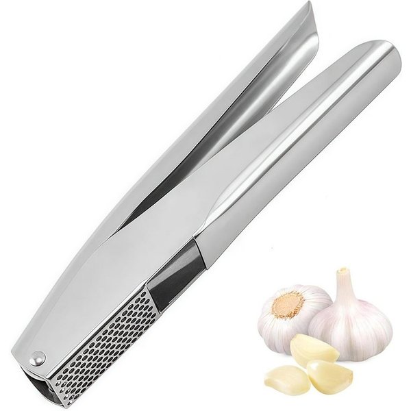 AFKSMILE Knoblauchpresse Edelstahl Quetscher Manuell,garlic press,für Knoblauch & Ingwer, Ohne Schälen, Ergonomische Griffe, Leicht zu reinigen, 5cm Presskammer