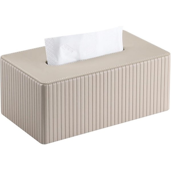 AFKSMILE Papiertuchbox Kosmetiktücherbox Taschentuchbox aus PU Leder Modern Tissue Box, Rechteckige Tissue Box Tücherbox für Wohnzimmer, Badezimmer & Büro