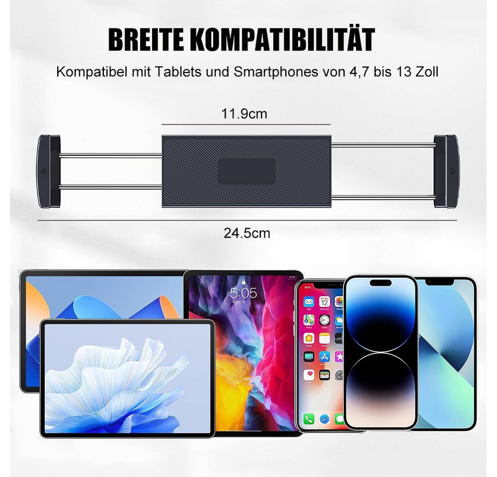 AFKSMILE Tablet-Halterung Tablet Wandhalterung, Aluminium Einstellbar Kurzmodell Wandhalterung, (Für iPad Pro Air Mini, Samsung Galaxy Tab, 4,7-12,9" Telefone T – Bild 2 von 5