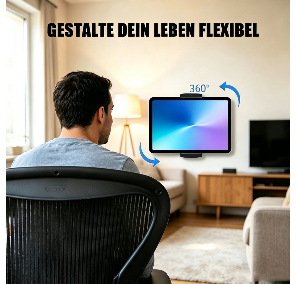 AFKSMILE Tablet-Halterung Tablet Wandhalterung, Aluminium Einstellbar Kurzmodell Wandhalterung, (Für iPad Pro Air Mini, Samsung Galaxy Tab, 4,7-12,9" Telefone T – Bild 4 von 5