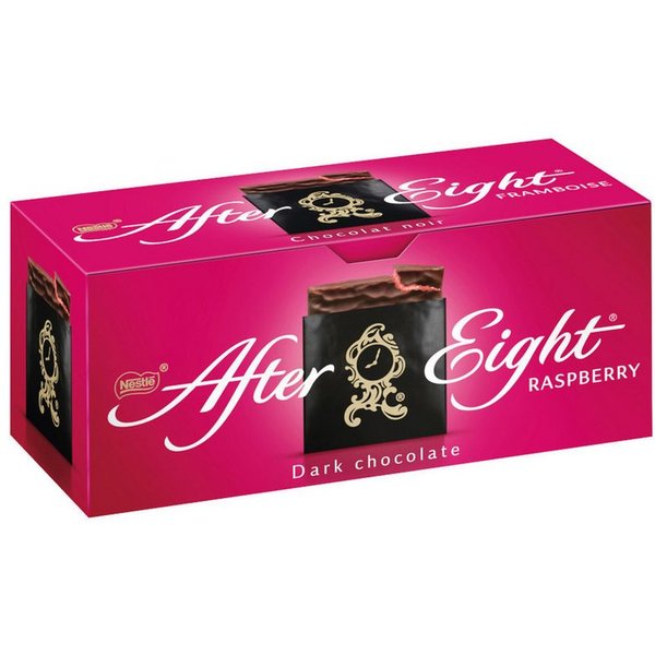 After Eight Schokolade, Nestle After Eight Raspberry Praline Zartbitterschokolade Packung 200g