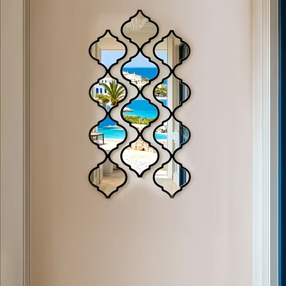 Agger 3D-Wandtattoo Spiegelaufkleber,Acrylspiegel-Set, Wandtattoo Selbstklebend Spiegel (10 St), Wand Dekoration horizontal und vertikal hängbar, Wohnzimmer – Bild 2 von 5