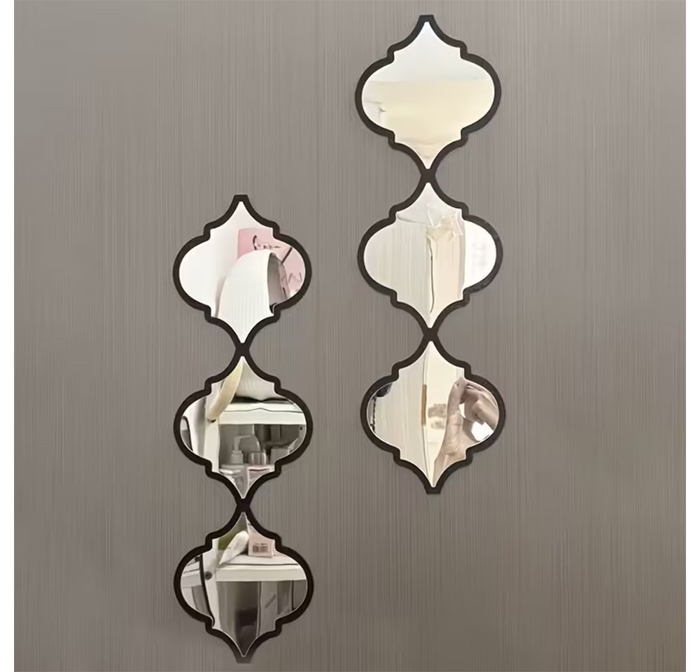 Agger 3D-Wandtattoo Spiegelaufkleber,Acrylspiegel-Set, Wandtattoo Selbstklebend Spiegel (10 St), Wand Dekoration horizontal und vertikal hängbar, Wohnzimmer – Bild 5 von 5