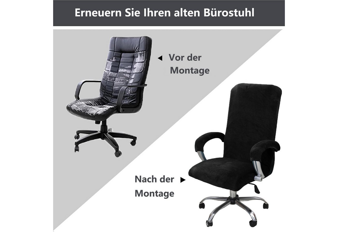 Agger Bürostuhlhusse Elastischer Bürostuhl-Bezug aus Samtplüsch – Ergonomischer, katzensicherer Schutz für Bürostühle – Bild 5 von 5