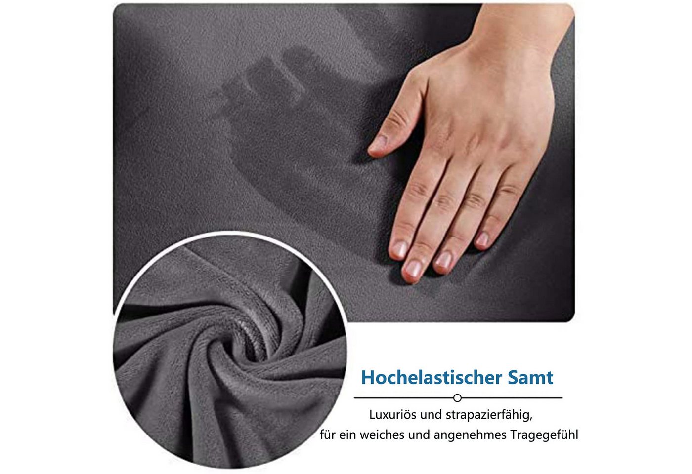 Agger Bürostuhlhusse Elastischer Bürostuhl-Bezug aus Samtplüsch – Ergonomischer, katzensicherer Schutz für Bürostühle – Bild 3 von 5