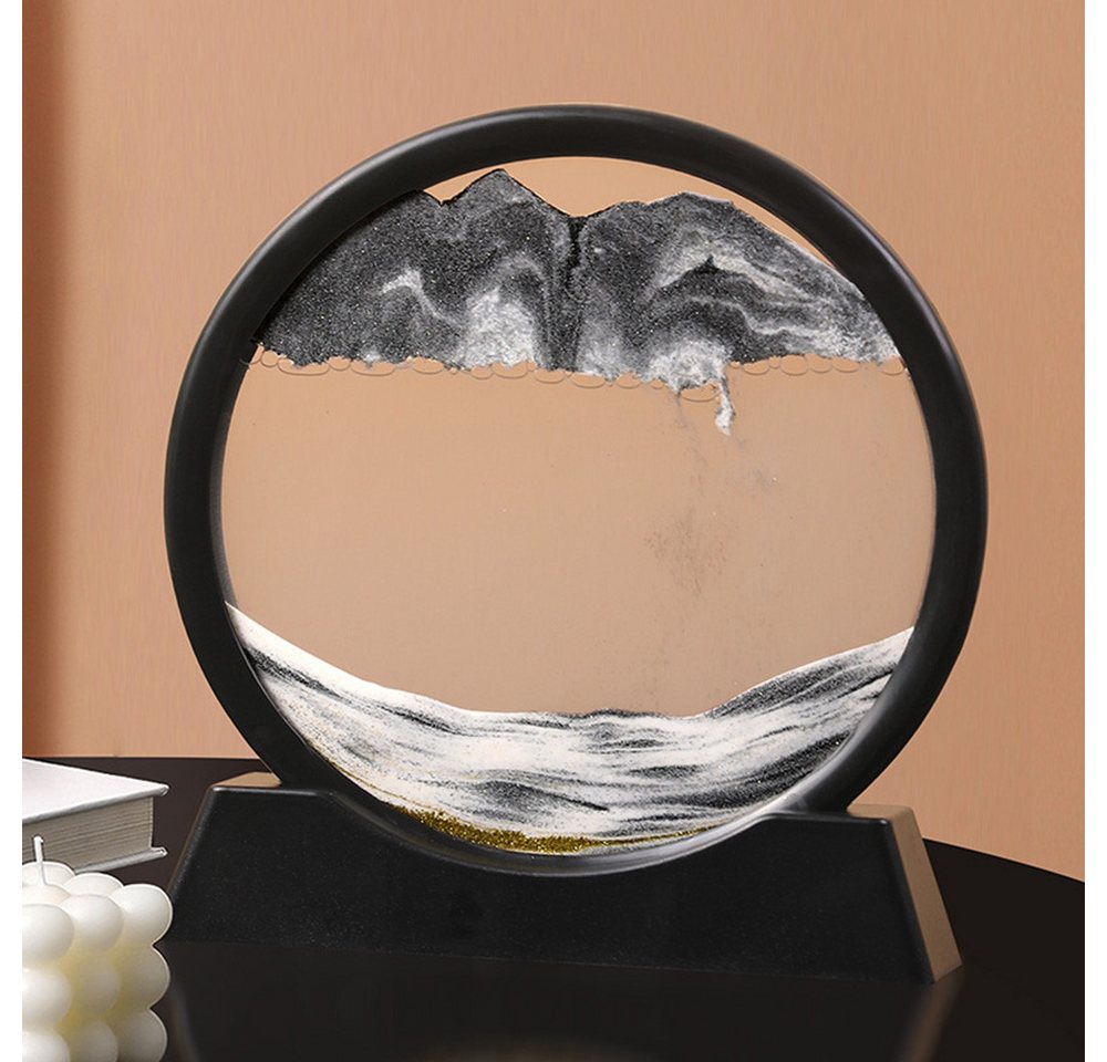Agger Deko-Glas 3d Fließende Sandmalerei, Dynamisches Sandbild,Sandkunstbild, Heim- und Büro-Desktop-Dekorationen – Bild 2 von 4