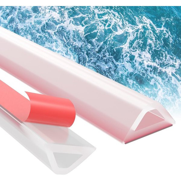 Agger Duschdichtung 100 cm Duschdichtungsprofil, Silikon-Wassersperre, Küchenarbeitsplatten-Duschdichtung, selbstklebende Spritzschutzleiste