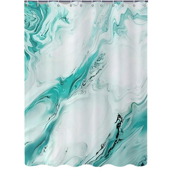 Agger Duschvorhang Modern – Abstrakt Marmor Aquarell Design, Wasserdicht & Waschbar Breite 180 cm (1-tlg), Badvorhang für Dusche & Badewanne
