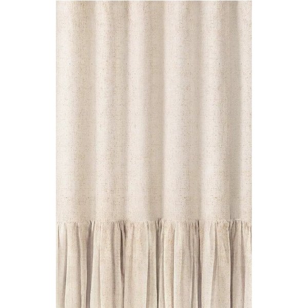Agger Duschvorhang Shower curtains Anti schimmel Waschbar,schwer,183cm*183cm Breite 183 cm, Bauernhof-Duschvorhang aus Leinen in Beige mit Volant-Saum