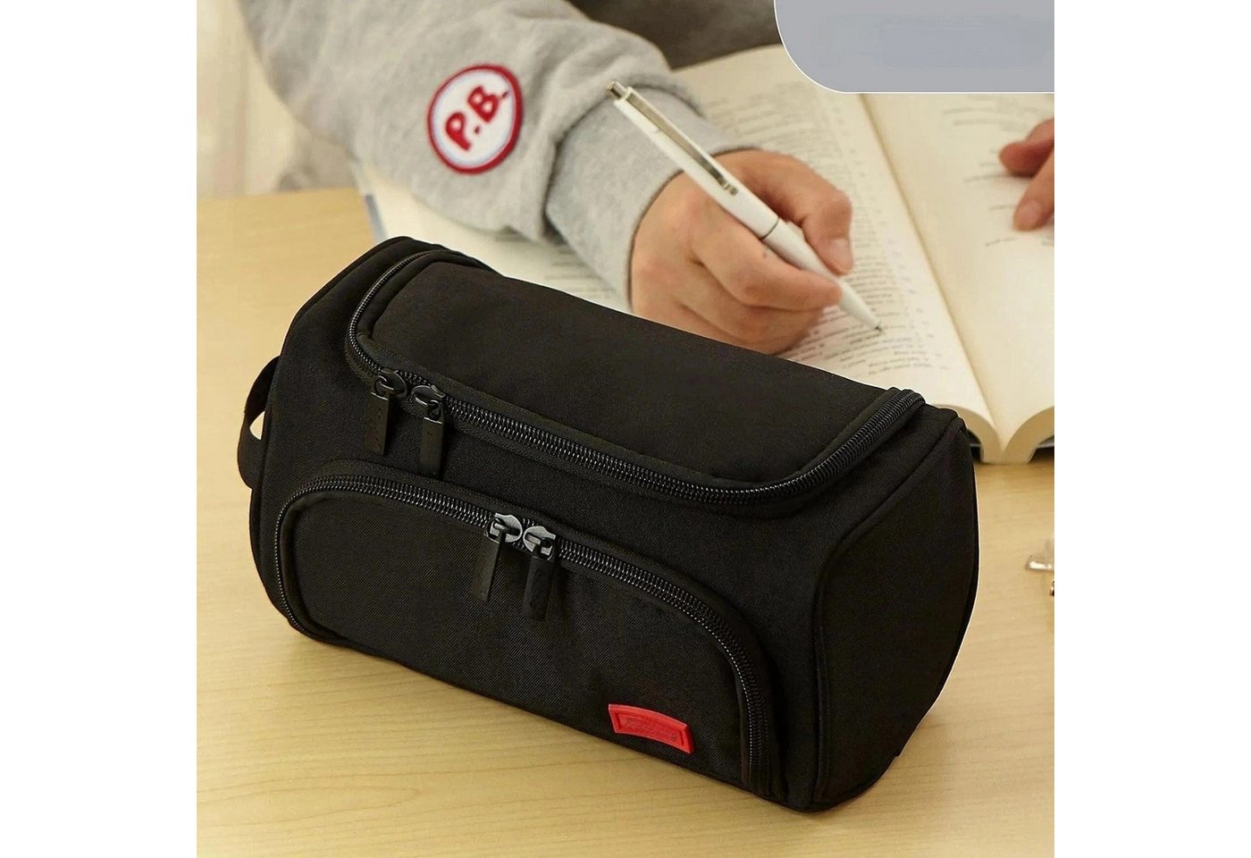 Agger Federmäppchen 3 Fächer Große Kapazität Mäppchen Federtasche Stiftetasche, Pencil Case Bleistifttasche für Schule & Büro – Bild 2 von 5