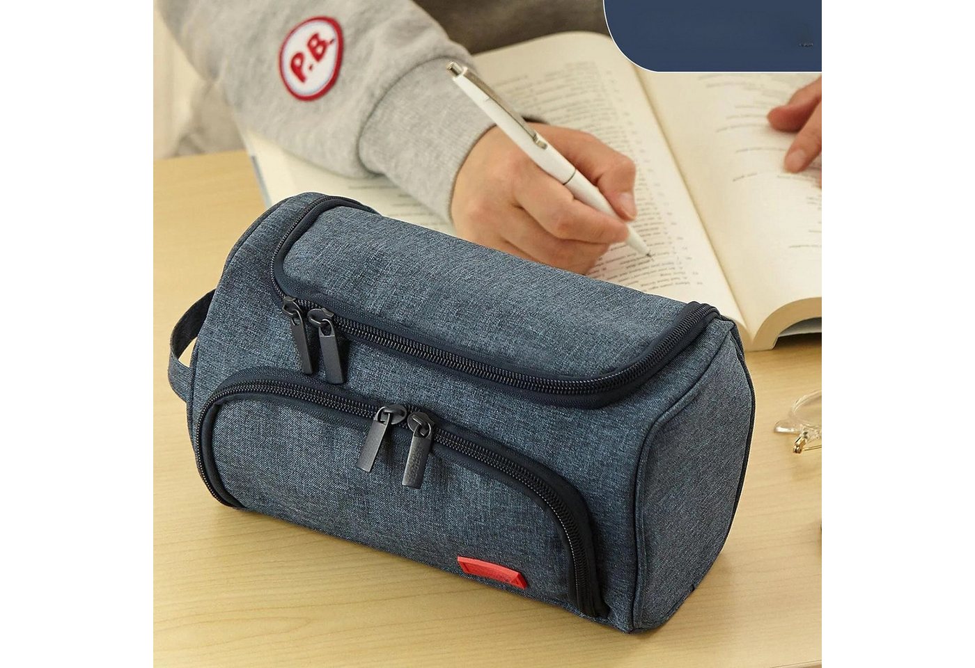 Agger Federmäppchen 3 Fächer Große Kapazität Mäppchen Federtasche Stiftetasche, Pencil Case Bleistifttasche für Schule & Büro – Bild 5 von 5