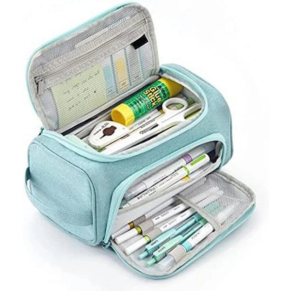 Agger Federmäppchen 3 Fächer Große Kapazität Mäppchen Federtasche Stiftetasche, Pencil Case Bleistifttasche für Schule & Büro